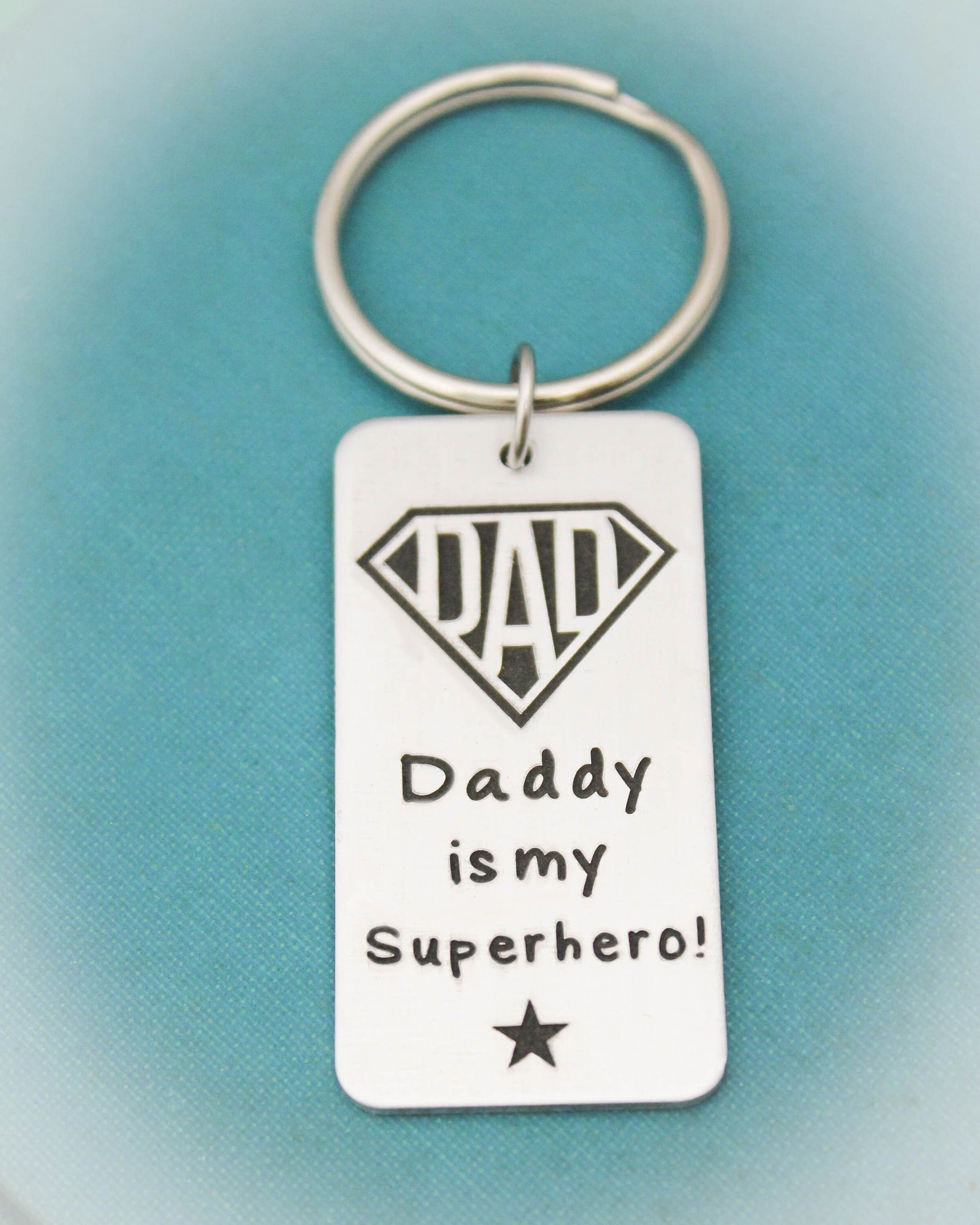 Daddy is my Superhero Keychain, Custom Key Chain, Hero Keychain, Gift for Him, Dad is my Super Hero, Personalized Gift, Father's Day Gift