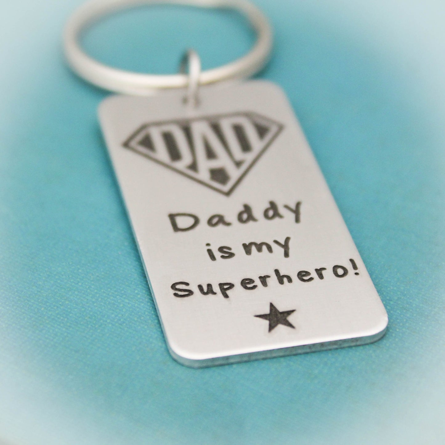 Daddy is my Superhero Keychain, Custom Key Chain, Hero Keychain, Gift for Him, Dad is my Super Hero, Personalized Gift, Father's Day Gift
