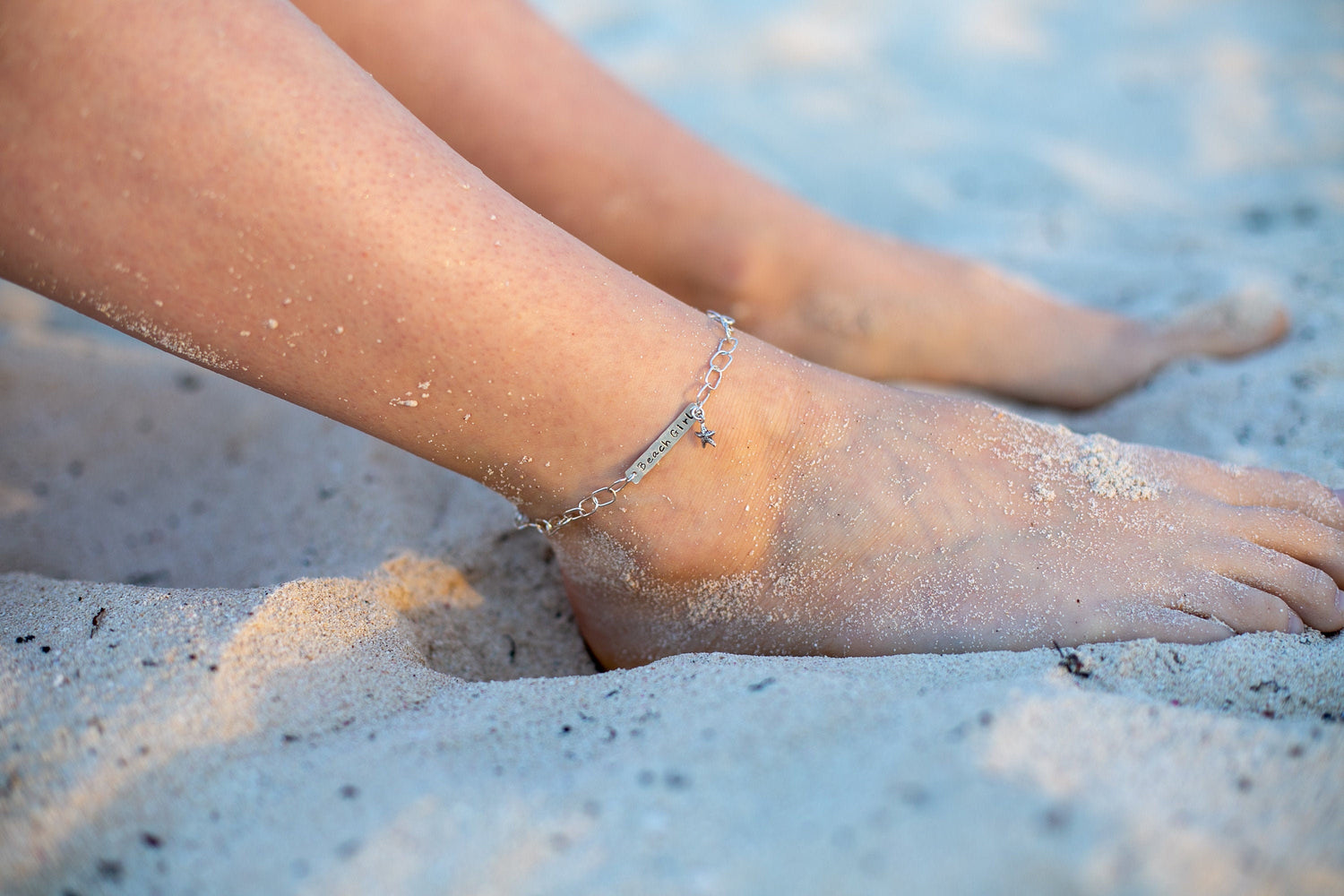 Beach Girl Starfish Anklet, Sterling Silver Starfish Anklet, Starfish Ankle Bracelet, Bridesmaid gift, Beach Wedding, Gifts for Her