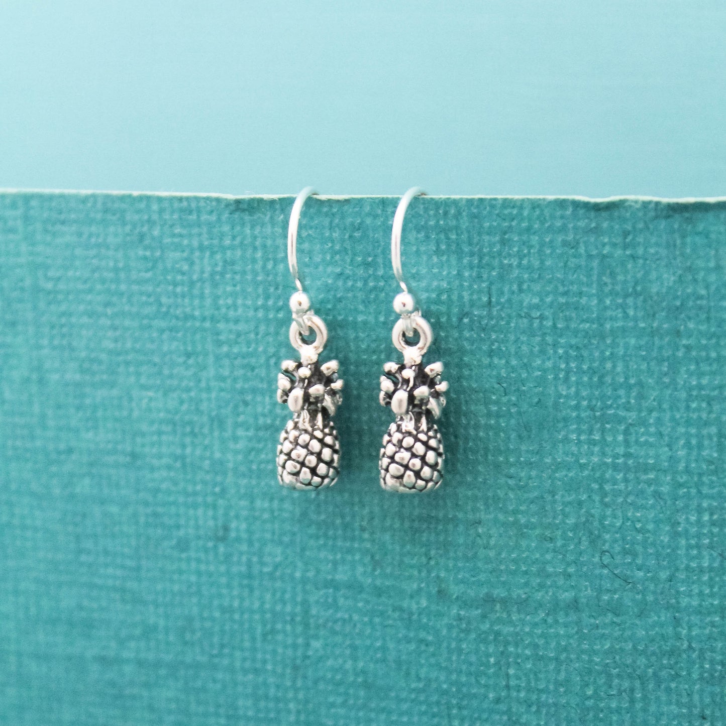 Cute Pineapple Earrings, Sterling Silver Pineapple Earrings, Hawaii Jewelry, Hawaii Earrings, Silver Pineapple Fruit Jewelry, Gifts for Her