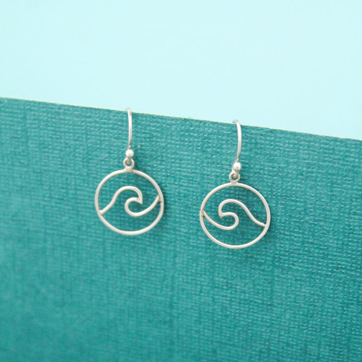 Cute Wave Earrings, Sterling Silver Ocean Wave Earrings, Hawaii Ocean Jewelry, Hawaii Earrings, Sterling Silver Wave Jewelry, Gifts for Her