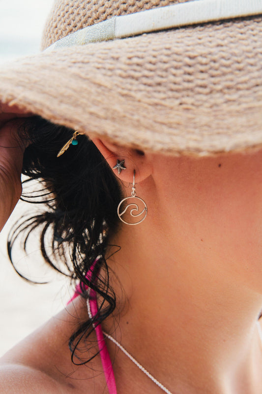 Cute Wave Earrings, Sterling Silver Ocean Wave Earrings, Hawaii Ocean Jewelry, Hawaii Earrings, Sterling Silver Wave Jewelry, Gifts for Her