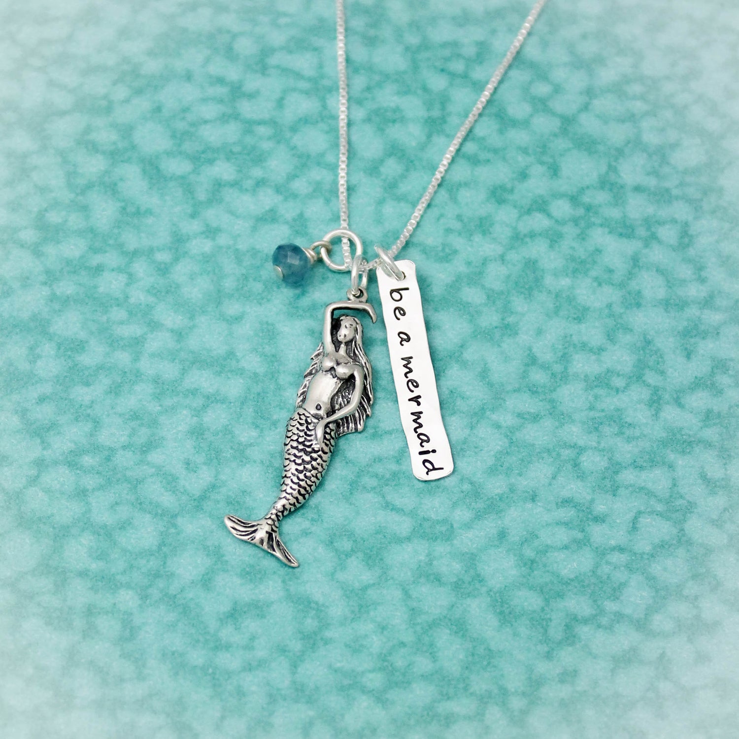 Be A Mermaid Necklace, Mermaid Necklace, Beach Girl Jewelry, Mermaid Jewelry, Beach Necklace, Vacation Cruise Sterling Silver Hand Stamped