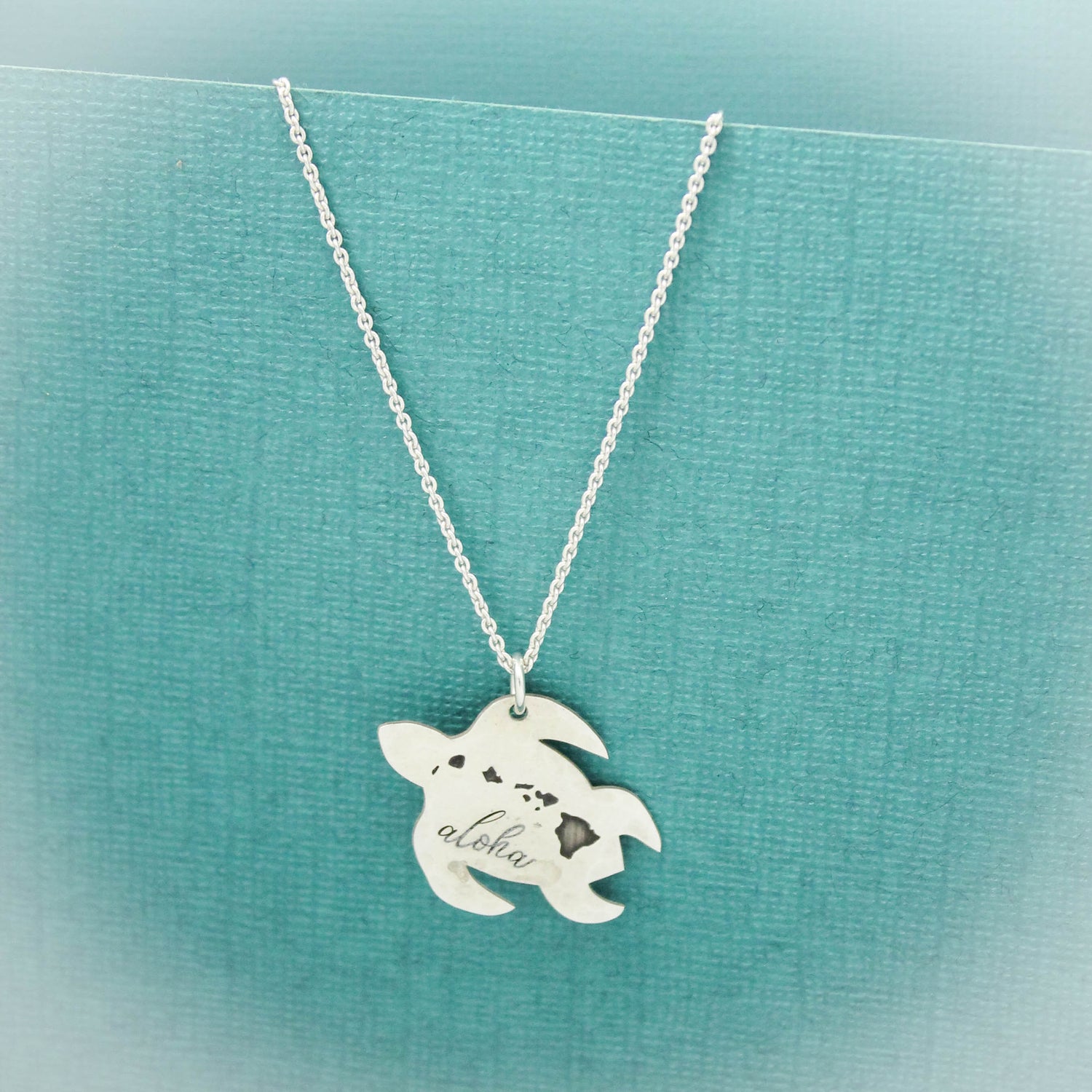 Sea Turtle Pendant. Silver Turtle Necklace. Adjustable Black Cotton Co –  Wish Knots