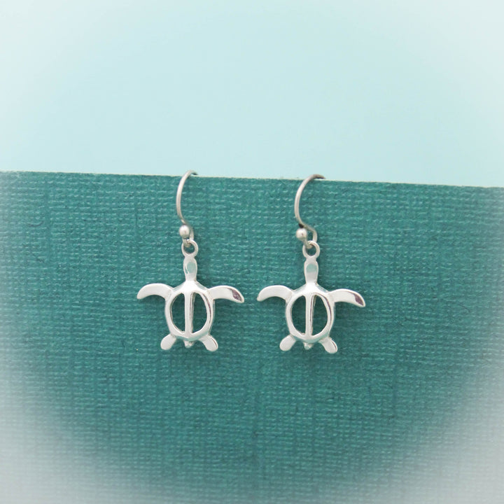 Cute Sea Turtle Earrings, Sterling Silver Honu Turtle Earrings, Hawaii Turtle Jewelry, Hawaii Earrings, Sterling Silver Turtle, Gift for Her