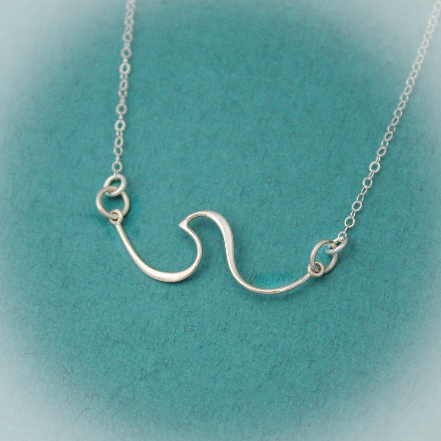 Minimalist Wave Necklace, Sterling Silver Ocean Wave Necklace, Make Waves Jewelry, Wave Bar Necklace, Sterling Silver Beach Bar Necklace