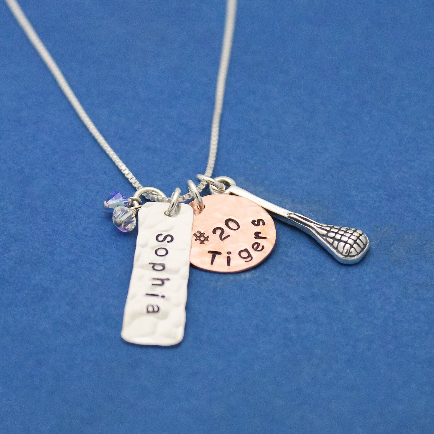 Team Necklace Volleyball, Field Hockey, Lacrosse, Softball Dog Tags Hand Stamped Personalized Hand Stamped Necklace