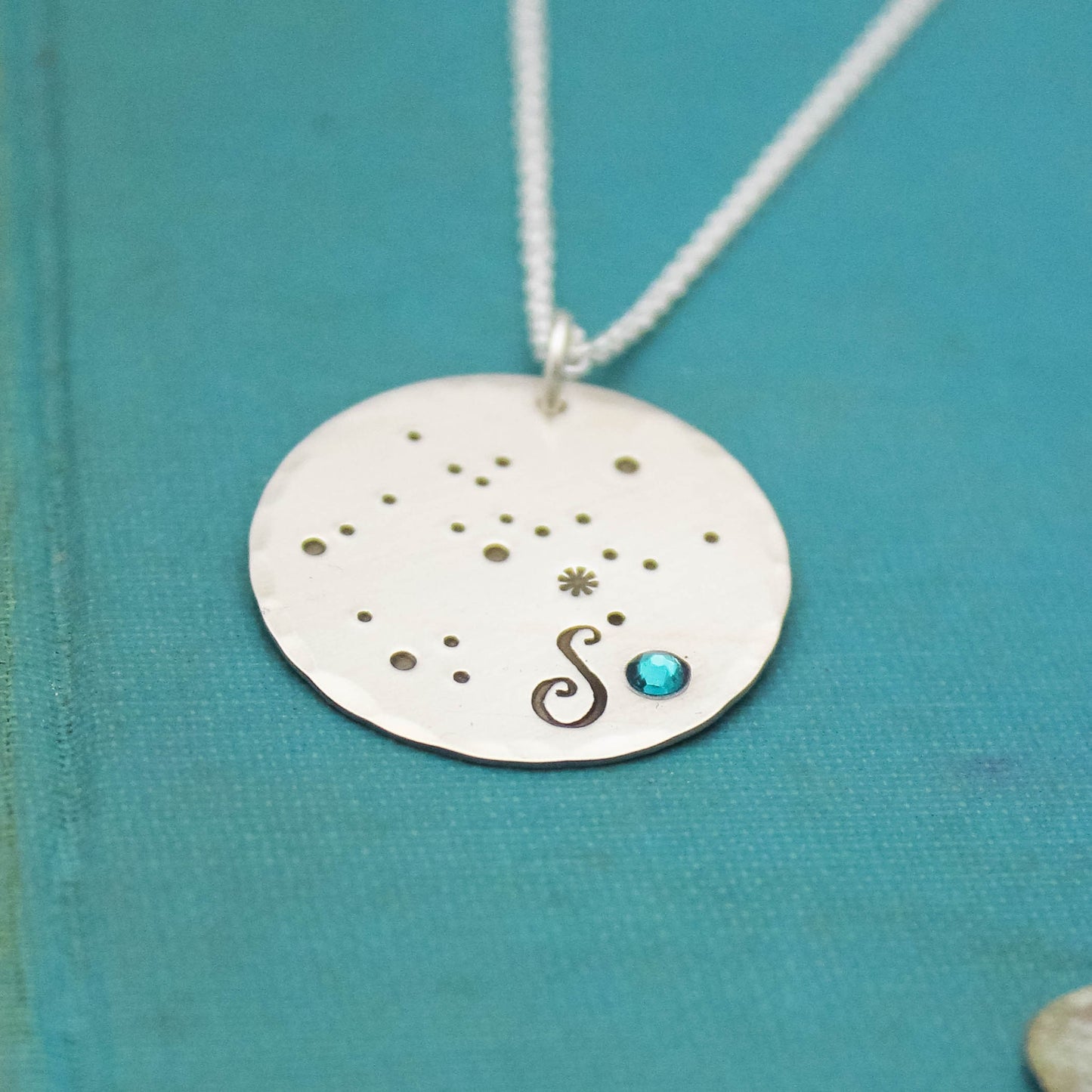 Zodiac Constellation Birthstone Necklace, Sterling Silver December Birthstone Necklace, Birthday Gift, Constellation Birthstone Jewelry
