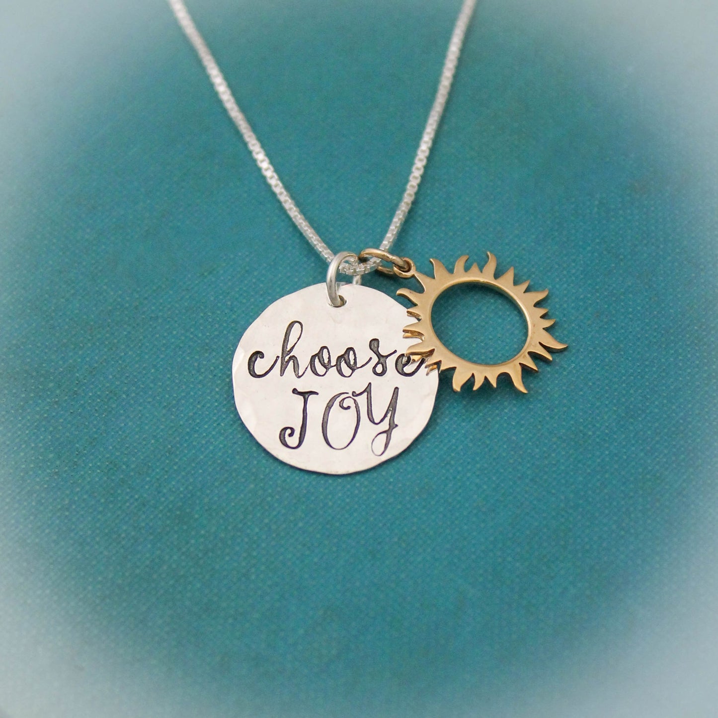 Choose JOY Necklace, Sun Jewelry, Choose JOY Jewelry, Mother Necklace, Gifts for Her, Personalized Hand Stamped Jewelry, Positive Jewelry