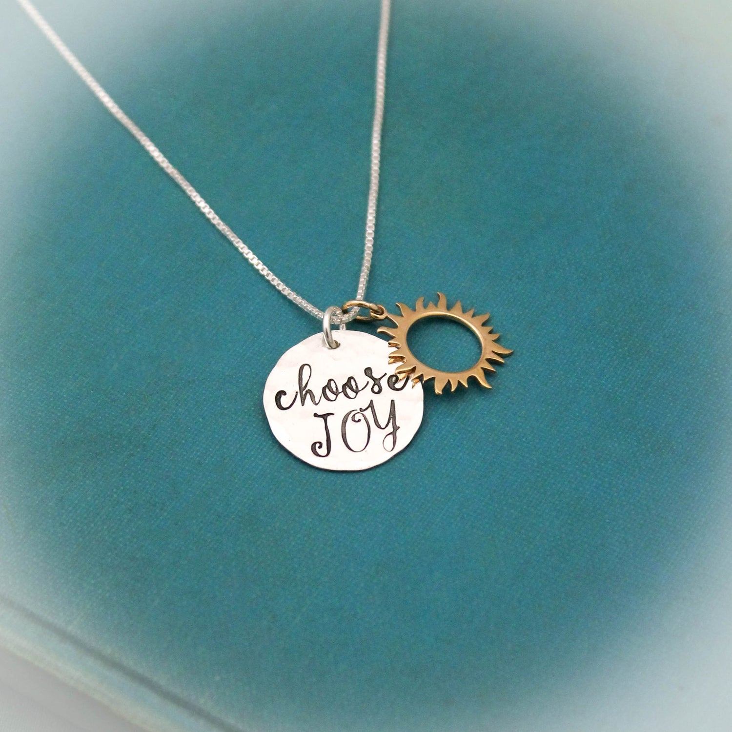 Choose JOY Necklace, Sun Jewelry, Choose JOY Jewelry, Mother Necklace, Gifts for Her, Personalized Hand Stamped Jewelry, Positive Jewelry