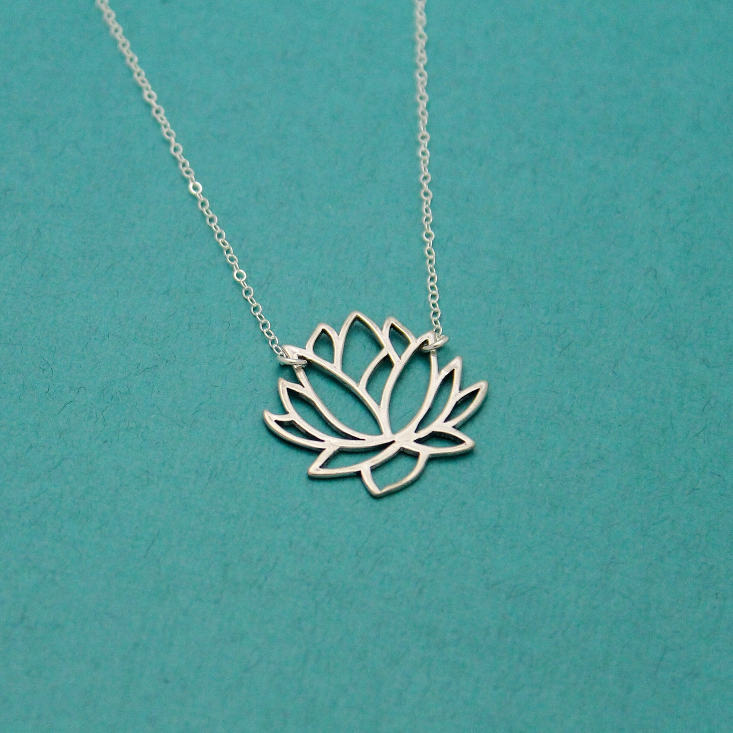 Sterling Silver LOTUS Necklace, Lotus Flower Necklace, Flower Bar Necklace, Lotus Bar Necklace, Yoga Boho Jewelry, Hand Stamped Jewelry