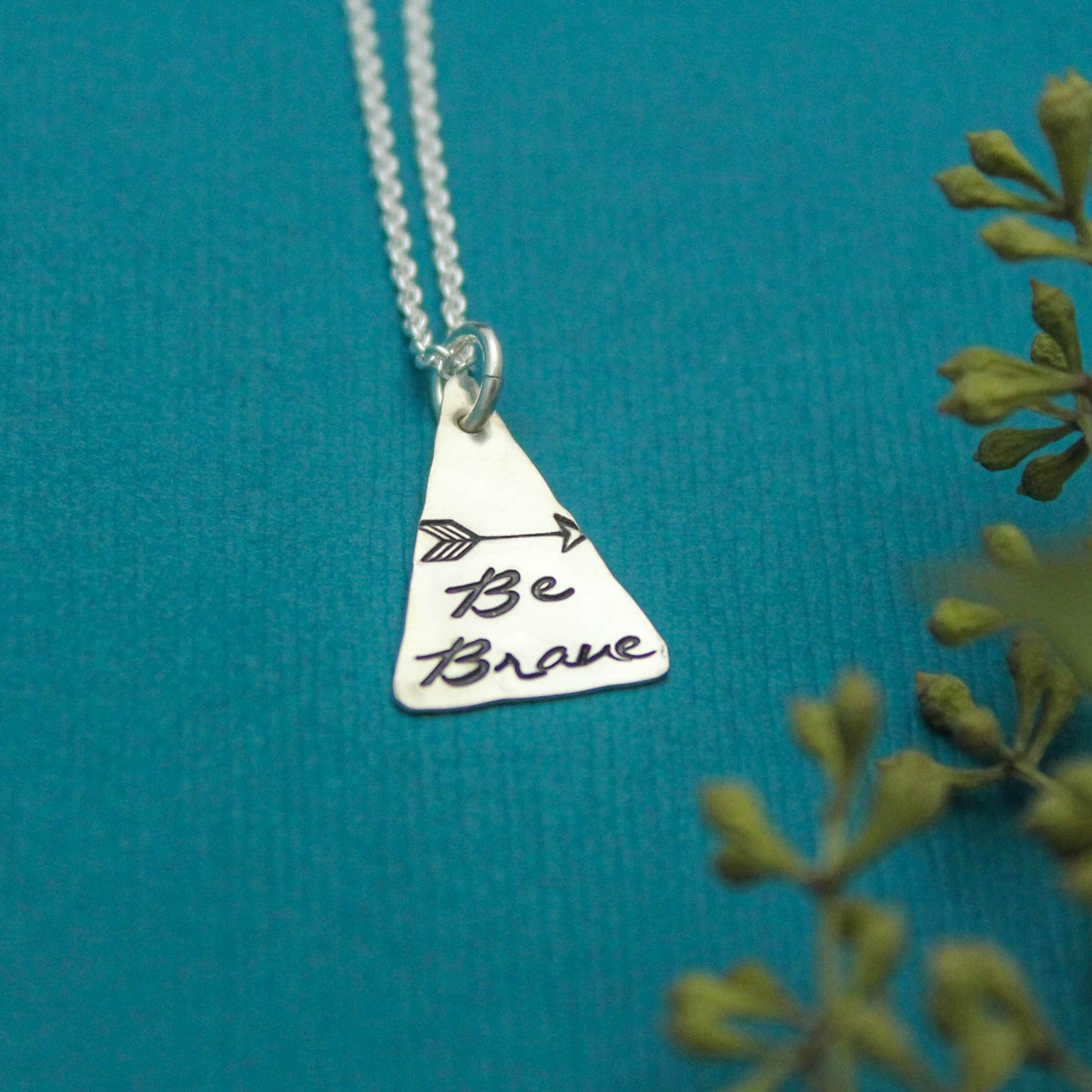 Be Brave Necklace in Sterling Silver Hand Stamped