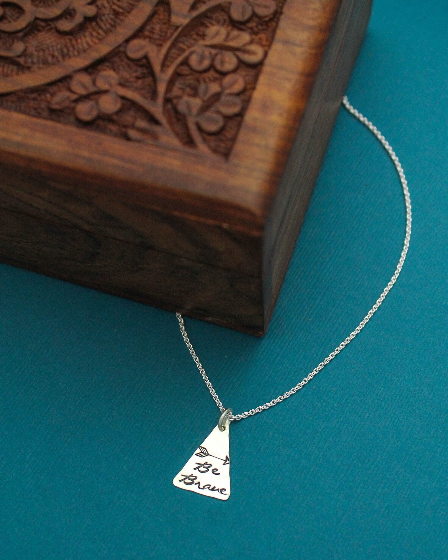 Be Brave Necklace in Sterling Silver Hand Stamped