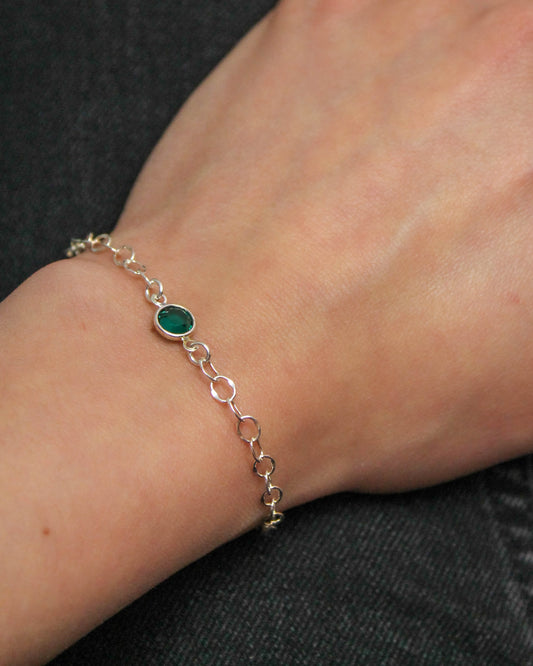 May Emerald Swarovski Crystal Bracelet, May Emerald Birthstone Gift, Emerald Green Gem Bracelet, Green Stone Bracelet, Mother's Day Gift