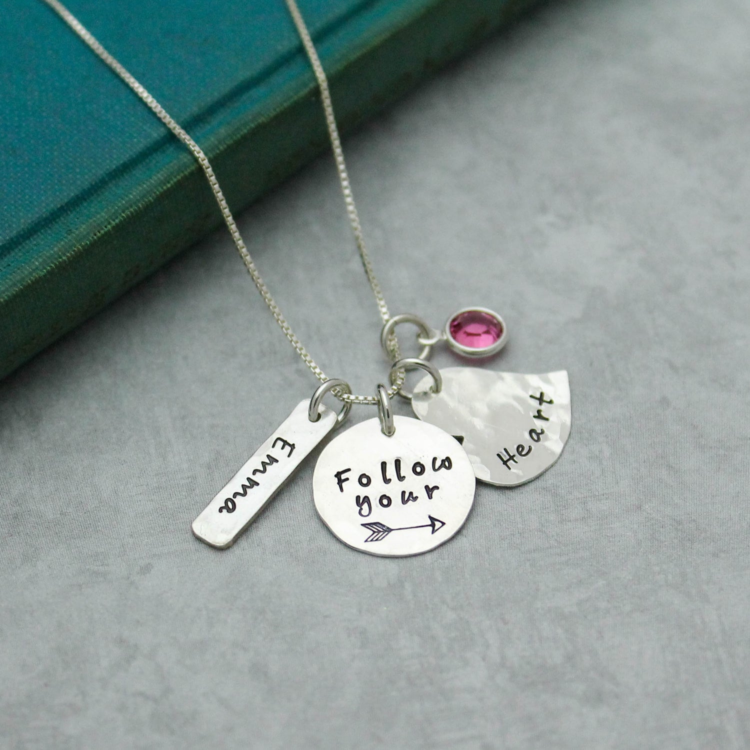 Follow Your Heart Necklace Graduation Gift, Personalized Grad Necklace, Follow Your Arrow Custom Graduation Jewelry, Graduation Gift for Her