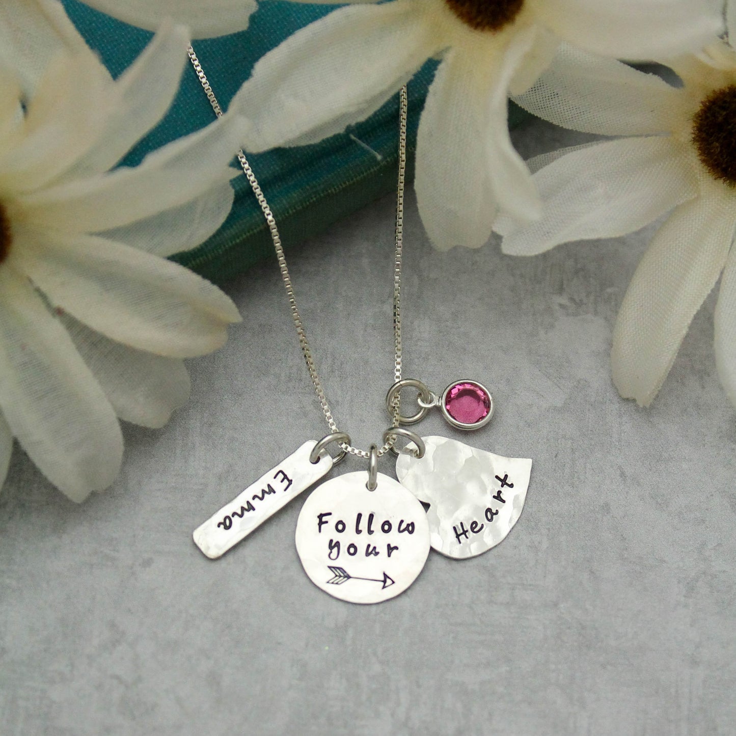 Follow Your Heart Necklace Graduation Gift, Personalized Grad Necklace, Follow Your Arrow Custom Graduation Jewelry, Graduation Gift for Her