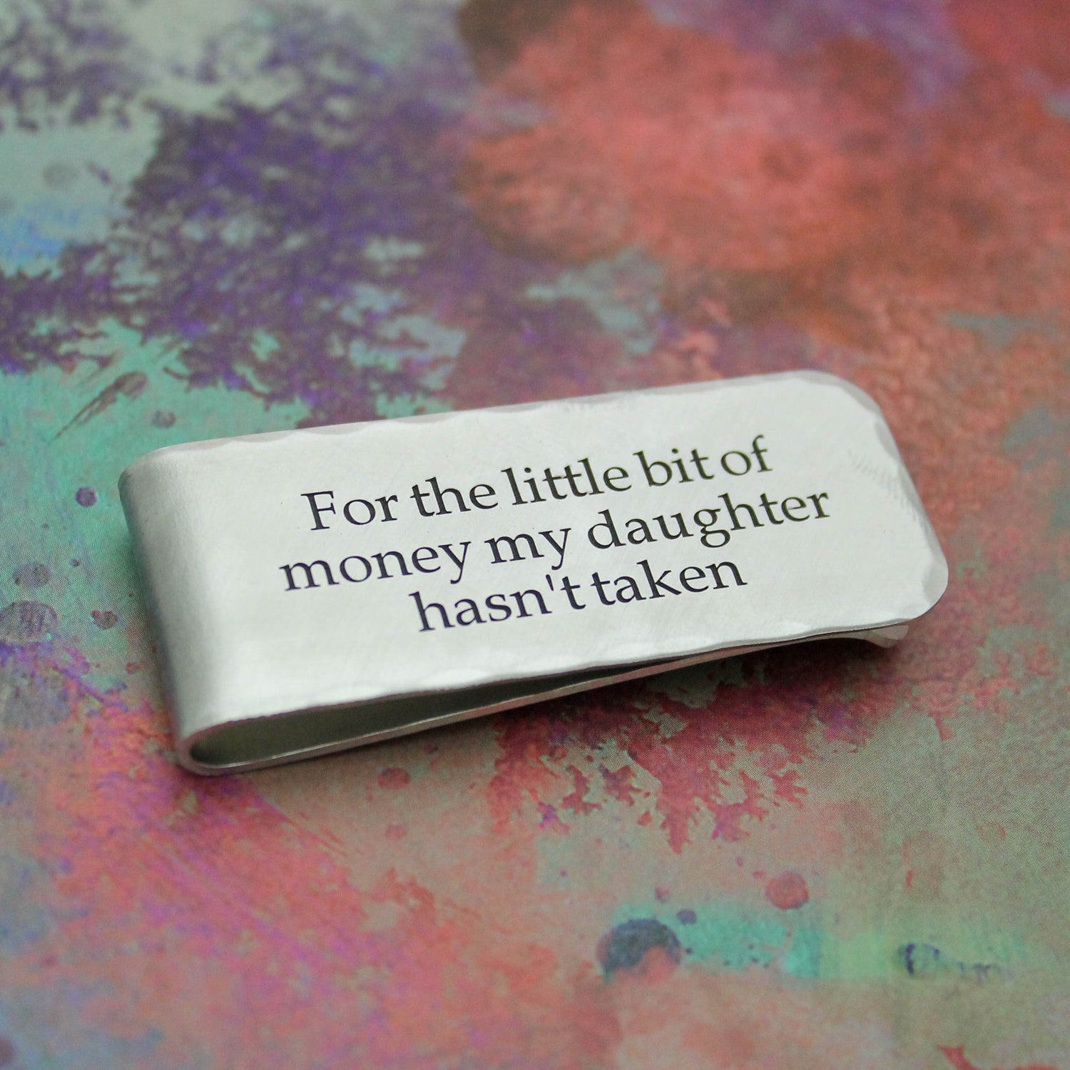 For The Little Bit of Money My Daughter Hasn't Taken Money Clip, Dad Grandfather Money Clip Aluminum Engraved Personalized Gift Father's Day
