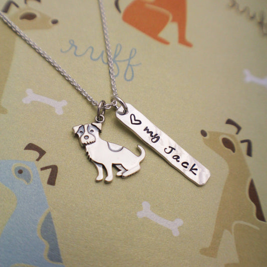 LOVE my Jack Necklace, Sterling Silver Dog Necklace, Jack Russell Lover Gift, New Pet Gift, Jack Russell Terrier Jewelry, Jack Necklace