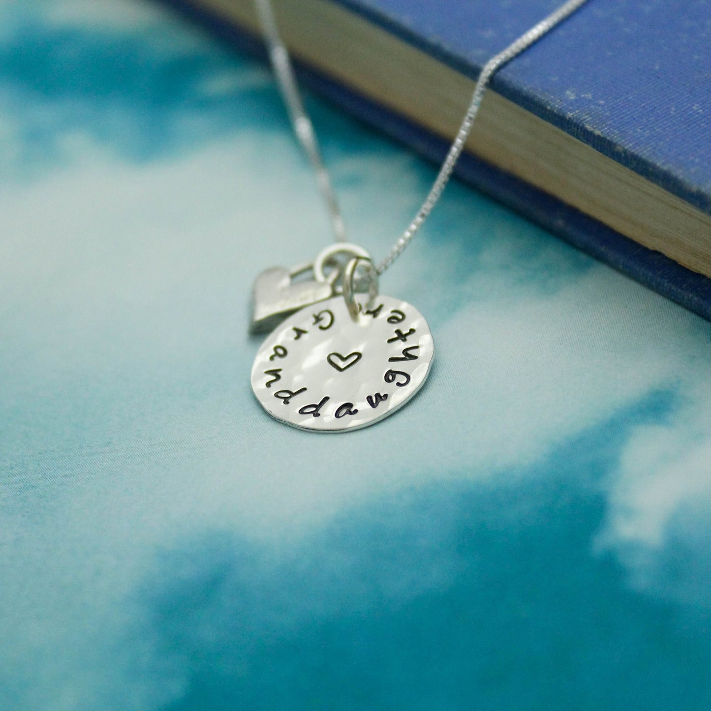 Granddaughter Necklace, Granddaughter Necklace Gift, Sterling Silver Granddaughter Hand Stamped Jewelry, Cute Gift for Granddaughters