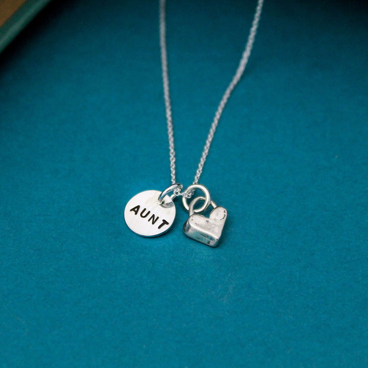 Dainty Aunt Necklace Personalized in Sterling Silver, Hand Stamped Jewelry Gift, Auntie Jewelry, Aunt Box Gift, Gifts for Aunts, Aunties