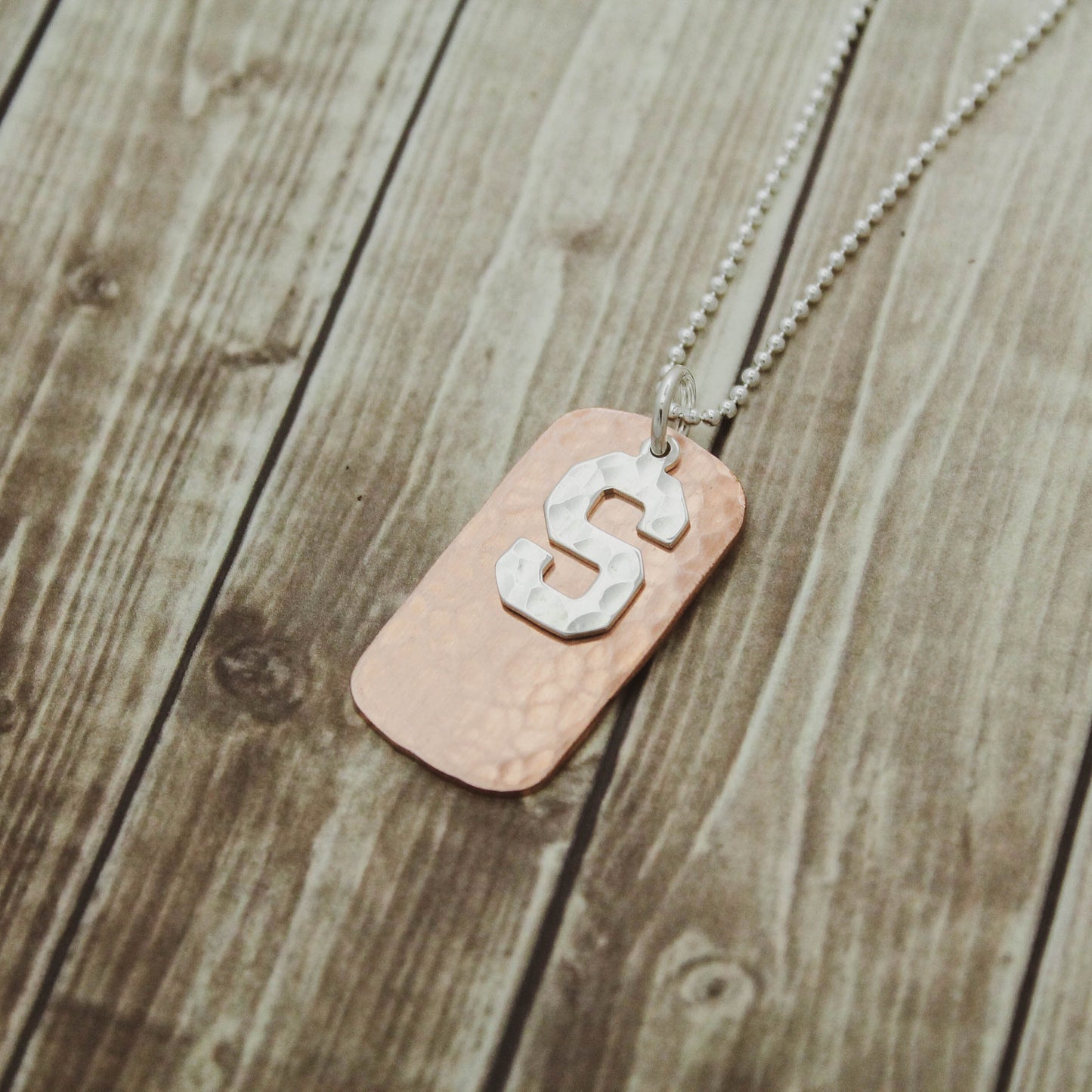 Boys Dog Tag Necklace, Boys Copper Initial Dog Tag Jewelry Gift, Copper Dog Tag Necklace for Boys, Personalized Simple Masculine Necklace