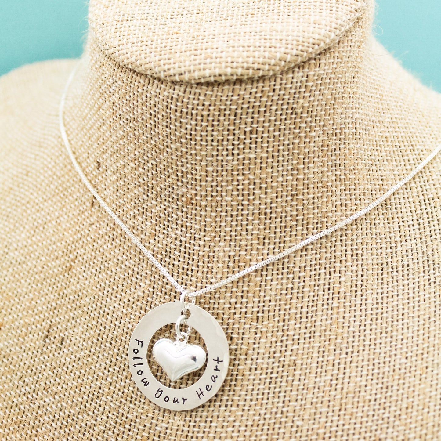 Follow Your Heart Necklace, Follow Your Heart Gift, Graduation Gift, Valentine's Day Gift, Gifts for Her, Heart Jewelry, Grad Gift for Her