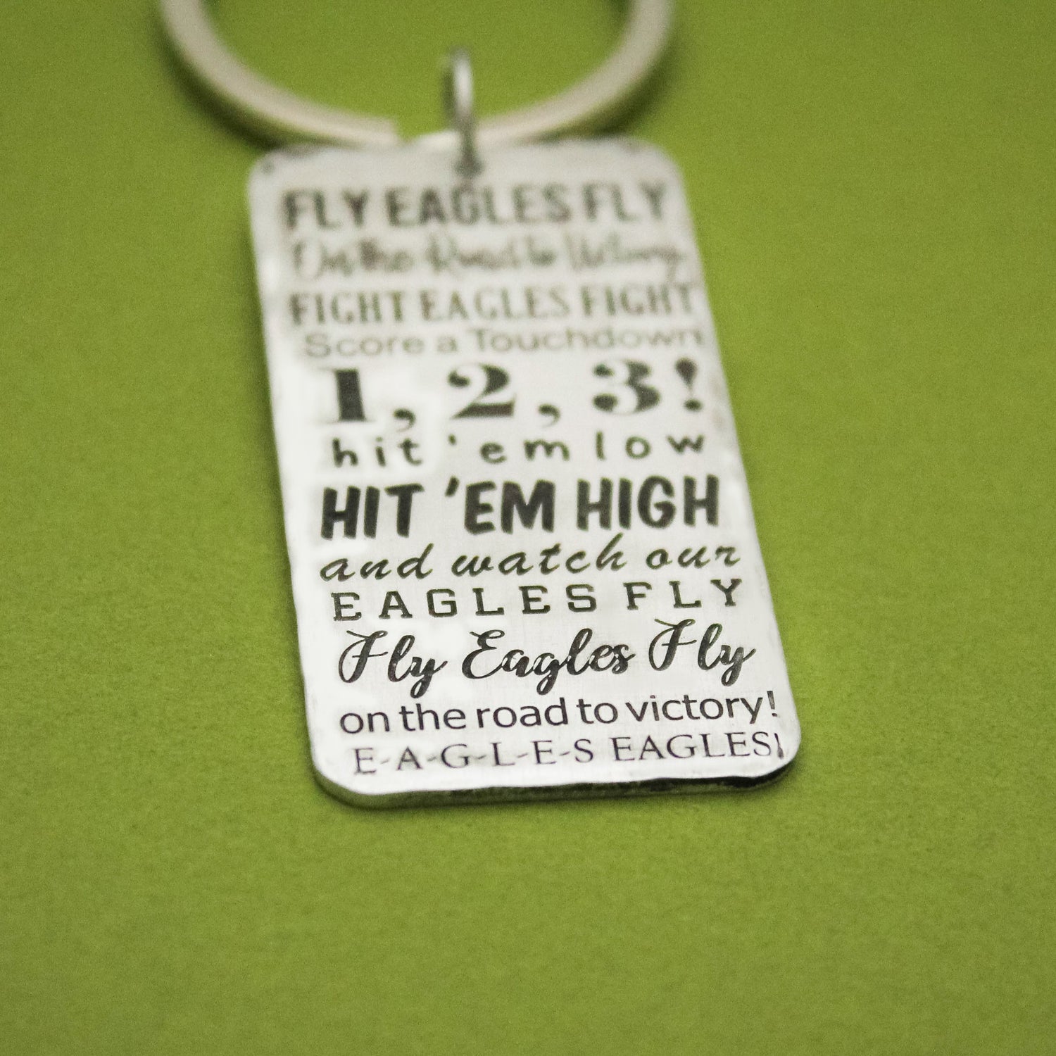 FLY Eagles FLY Football Keychain, Game Day Eagles Keychain, Philadelphia Eagles Keychain, Gifts for Him, Football Keychain, Eagles Song