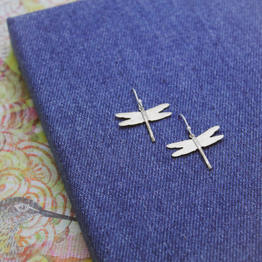 Cute Dragonfly Earrings, Sterling Silver Dragonfly Earrings, Spring Jewelry, Rustic Dragonfly Earrings, Mother's Day Gift, Gifts for Her