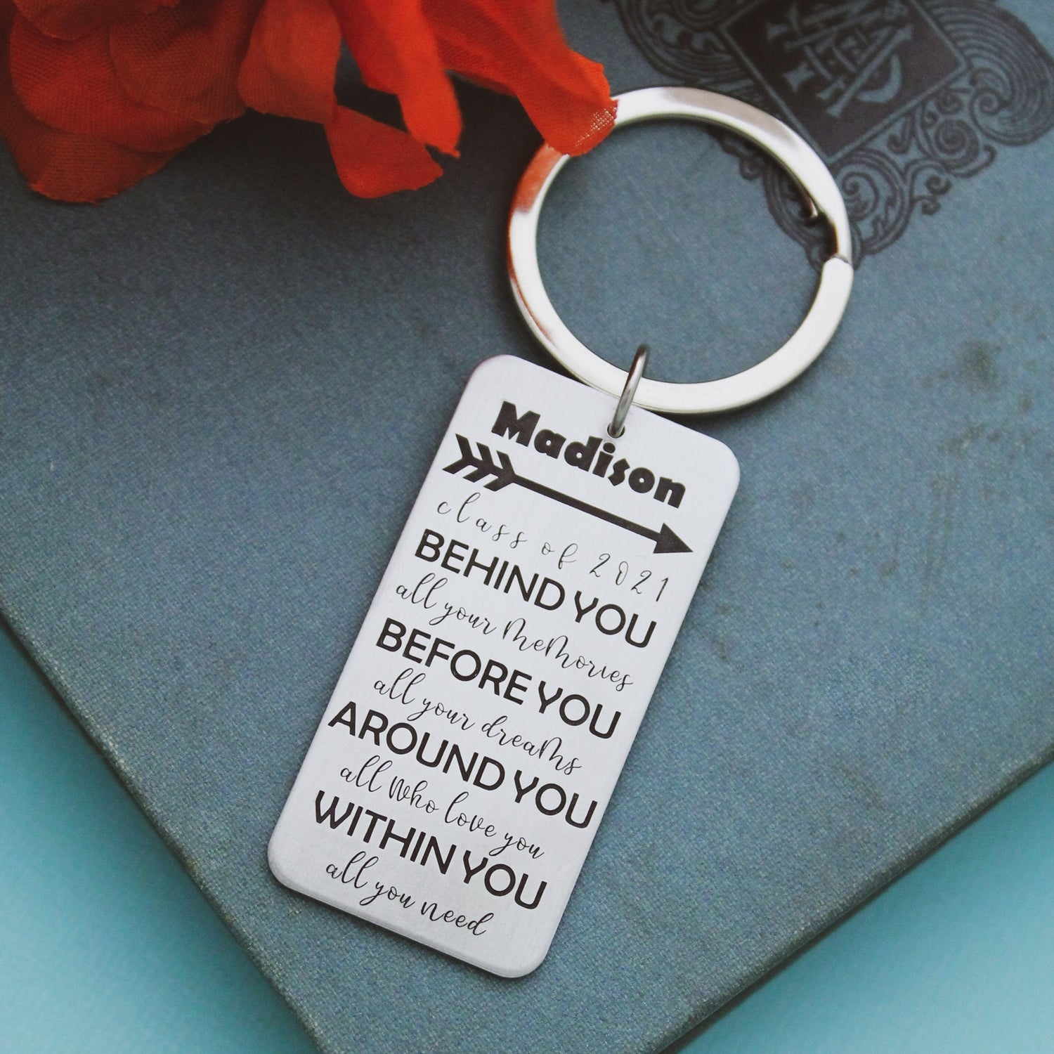 Graduation Keychain, Behind You all your memories, Before you all your dreams Keychain, Grad Keychain, Graduation Gifts, Grad Gift for Her
