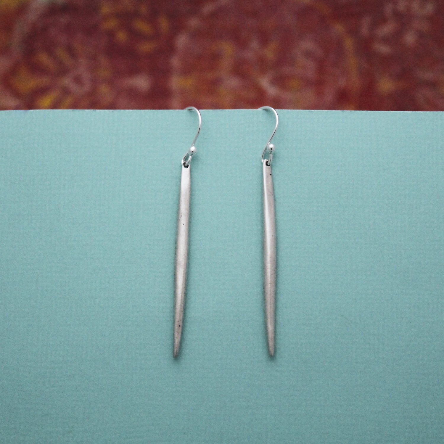 Long Minimalist Stick Earrings, Sterling Silver Earrings, Statement Silver Earrings, Silver Wire Earrings, Casual Style Earrings, Layered