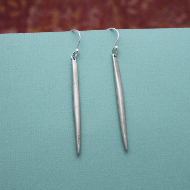 Long Minimalist Stick Earrings, Sterling Silver Earrings, Statement Silver Earrings, Silver Wire Earrings, Casual Style Earrings, Layered