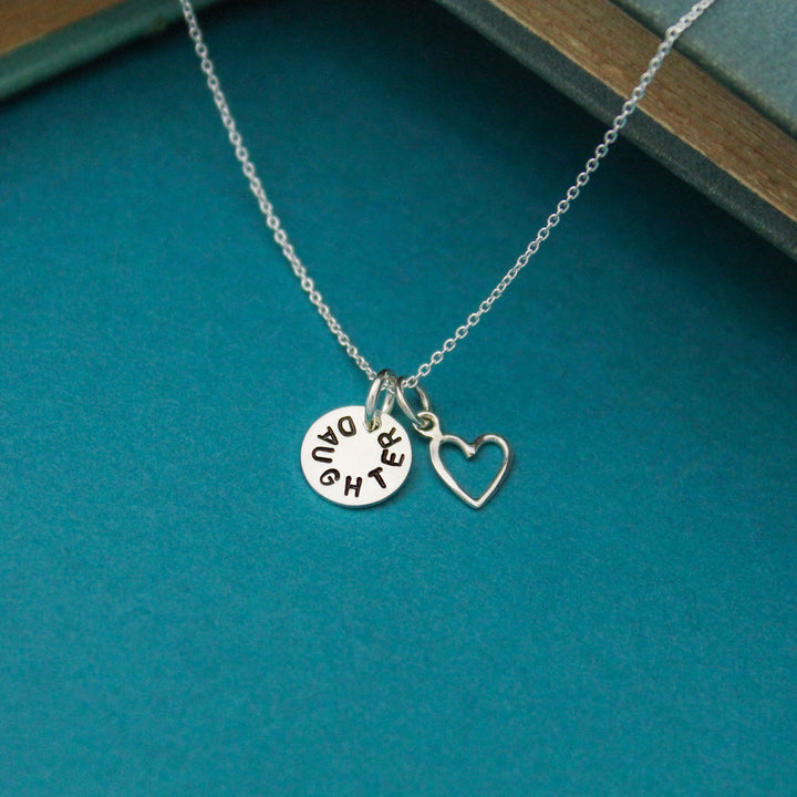 Dainty Daughter Necklace Personalized Sterling Silver, Hand Stamped Jewelry Gift, Daughter Jewelry, Daughter Box Gift, Gifts for Daughters