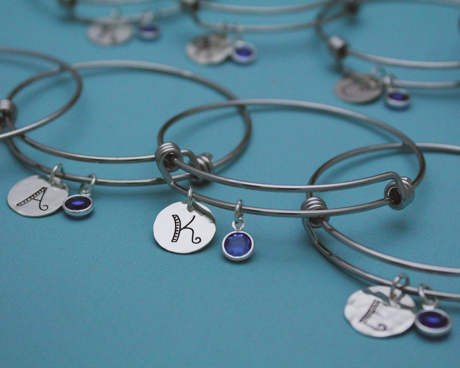 Initial Charm and Crystal Bangle Bracelets for Bridesmaids, Set Gifts for Bridesmaids, Bridesmaid Proposal Gift, Bridesmaid Jewelry Gift Set