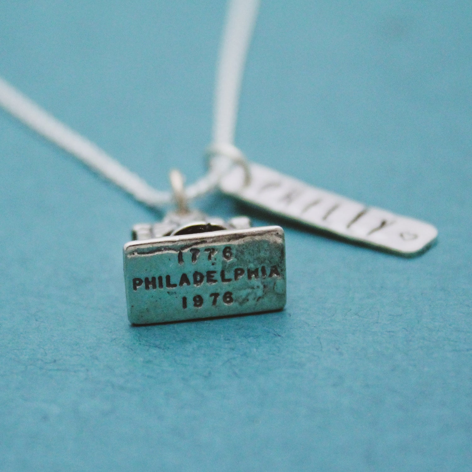 Philly Liberty Bell Necklace in Sterling Silver, Philadelphia PA Jewelry
