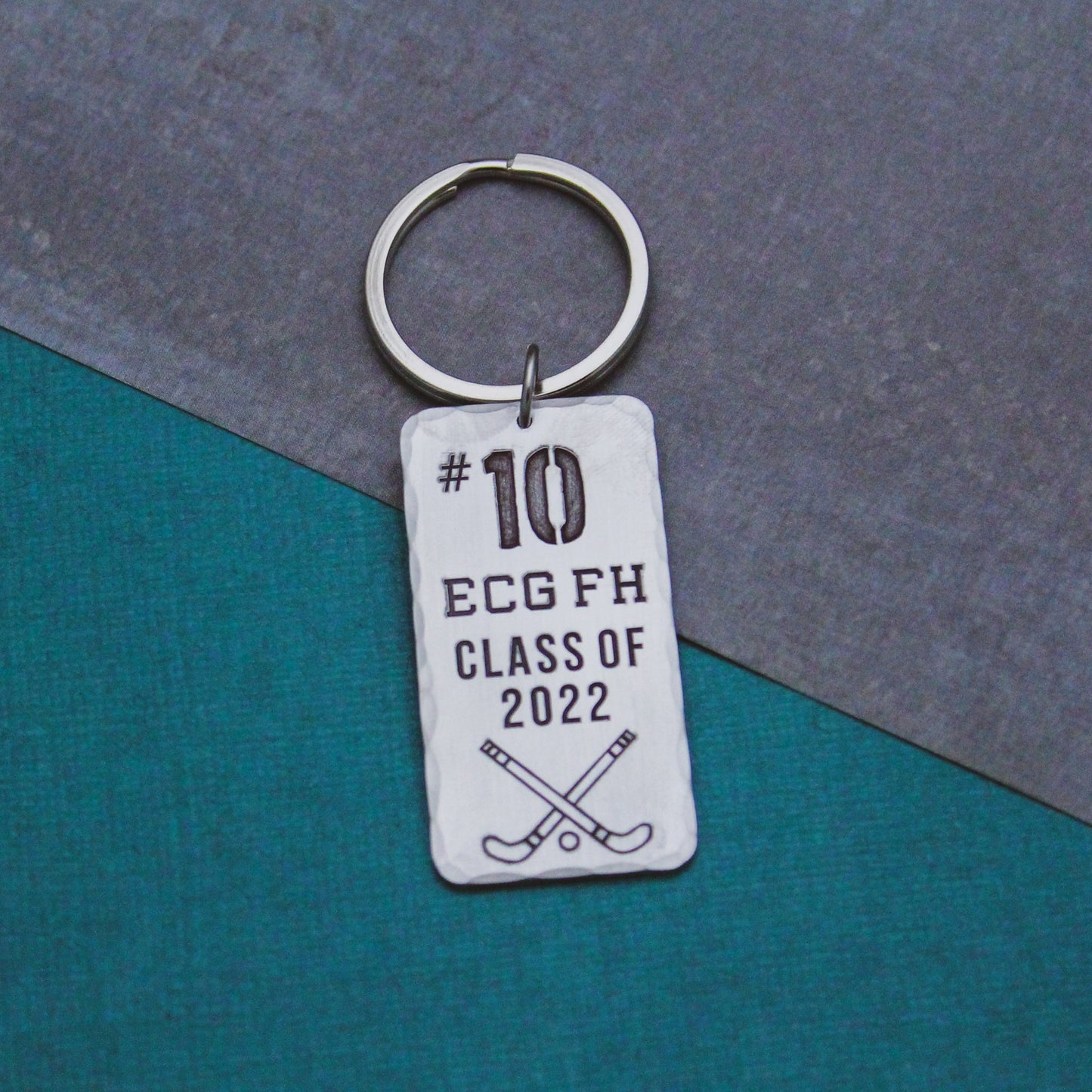 Personalized Sports Team Keychain, Custom Team Gift, Aluminum Lacrosse Keychain, Personalized Field Hockey Keychain, Team Gift, Hand Stamped