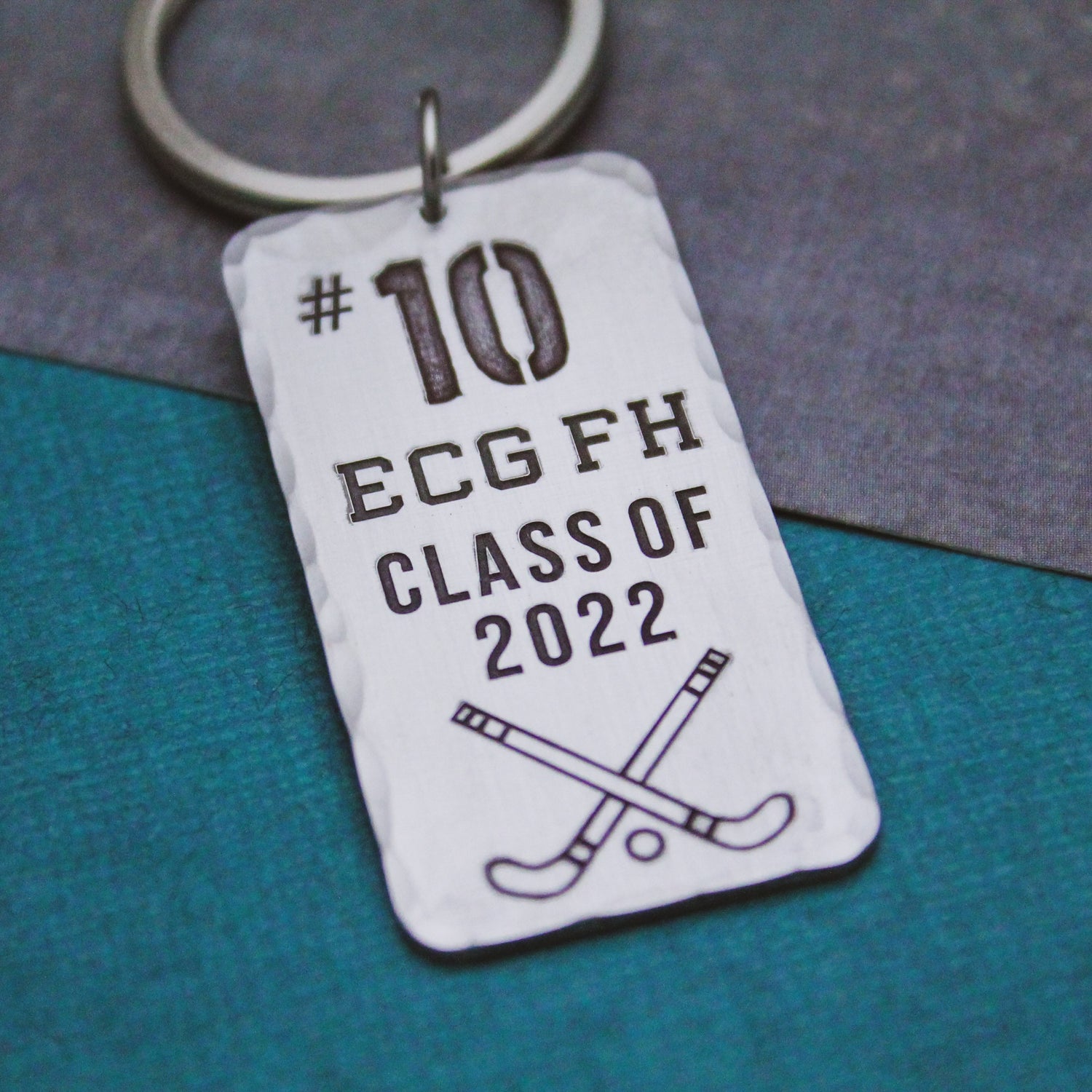 Personalized Sports Team Keychain, Custom Team Gift, Aluminum Lacrosse Keychain, Personalized Field Hockey Keychain, Team Gift, Hand Stamped