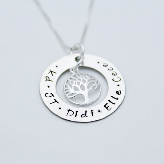 Personalized Tree of Life Mother Necklace - Mother's Day Gift - Custom Grandma Necklace - Mom Necklace with Children's Name - Family Tree