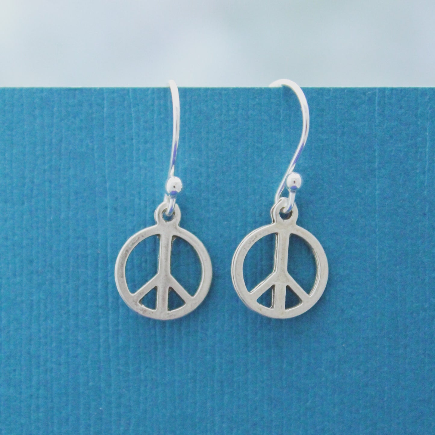Cute Peace Sign Earrings, Sterling Silver Peace Earrings, Birthday Gift, Peace Sign Jewelry, Gifts for Her, Dainty Silver Earrings, Peace