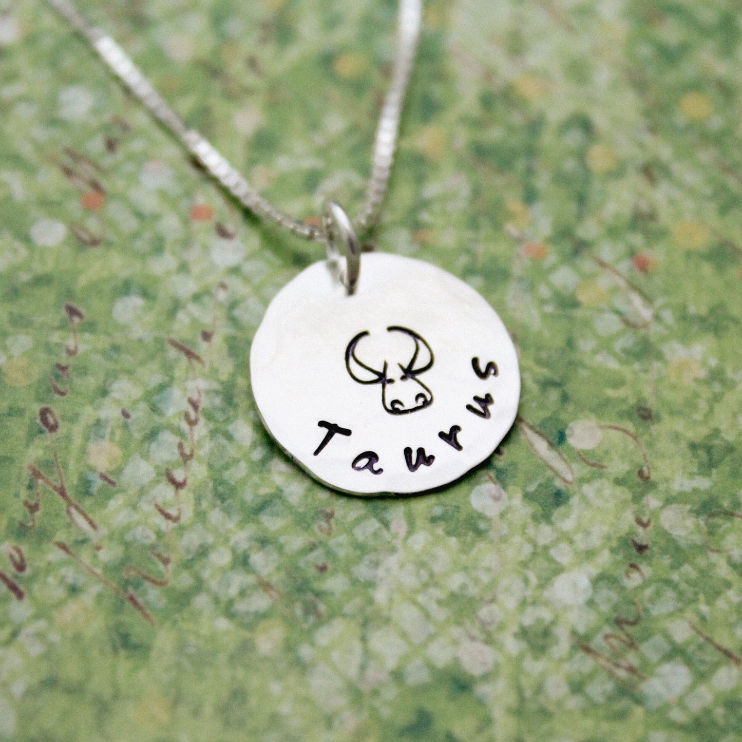 Taurus Zodiac Necklace, Sterling Silver Taurus Zodiac Necklace, Cute Boho Gift, Taurus Birthday Jewelry, Zodiac Sign Birthday Gift for Her
