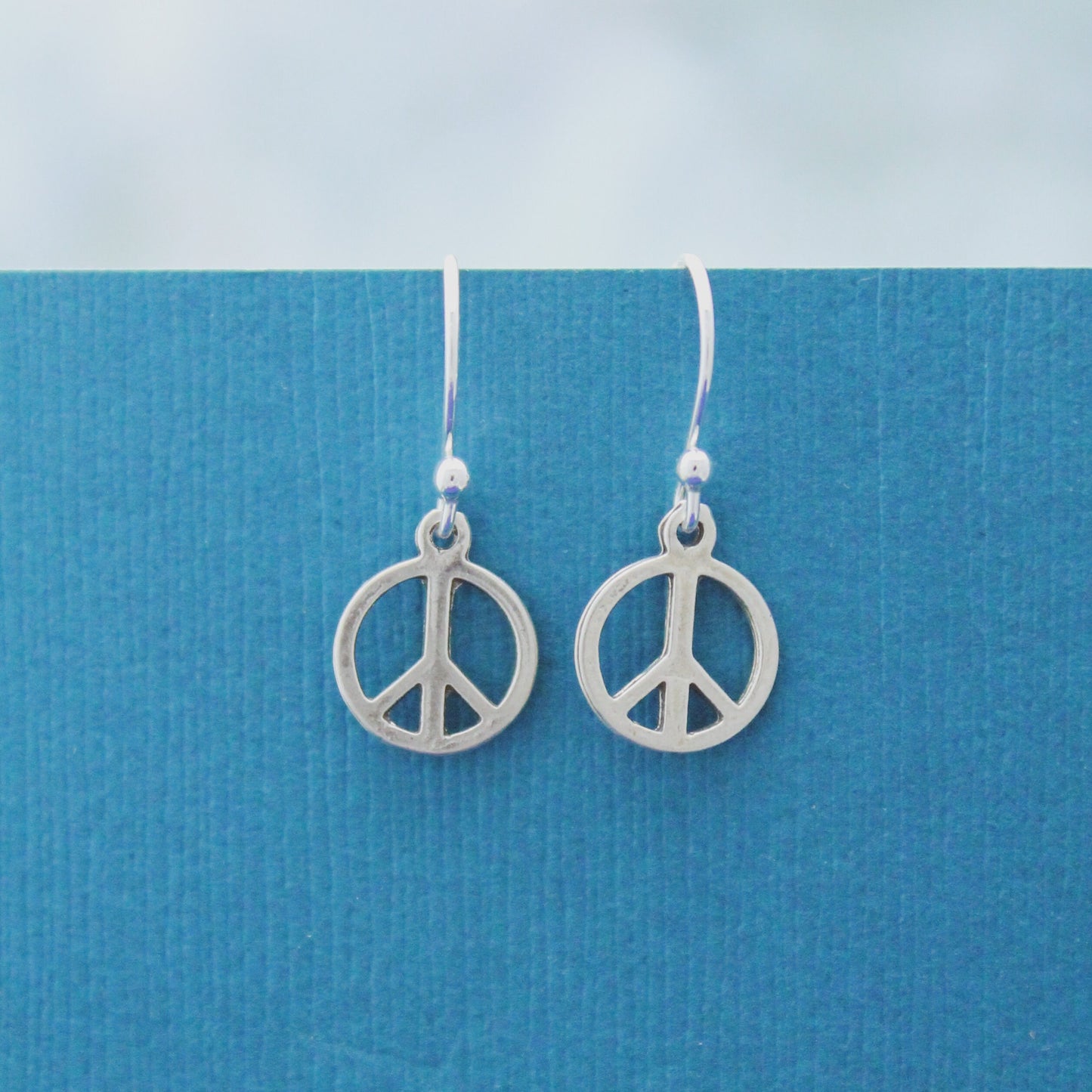 Cute Peace Sign Earrings, Sterling Silver Peace Earrings, Birthday Gift, Peace Sign Jewelry, Gifts for Her, Dainty Silver Earrings, Peace