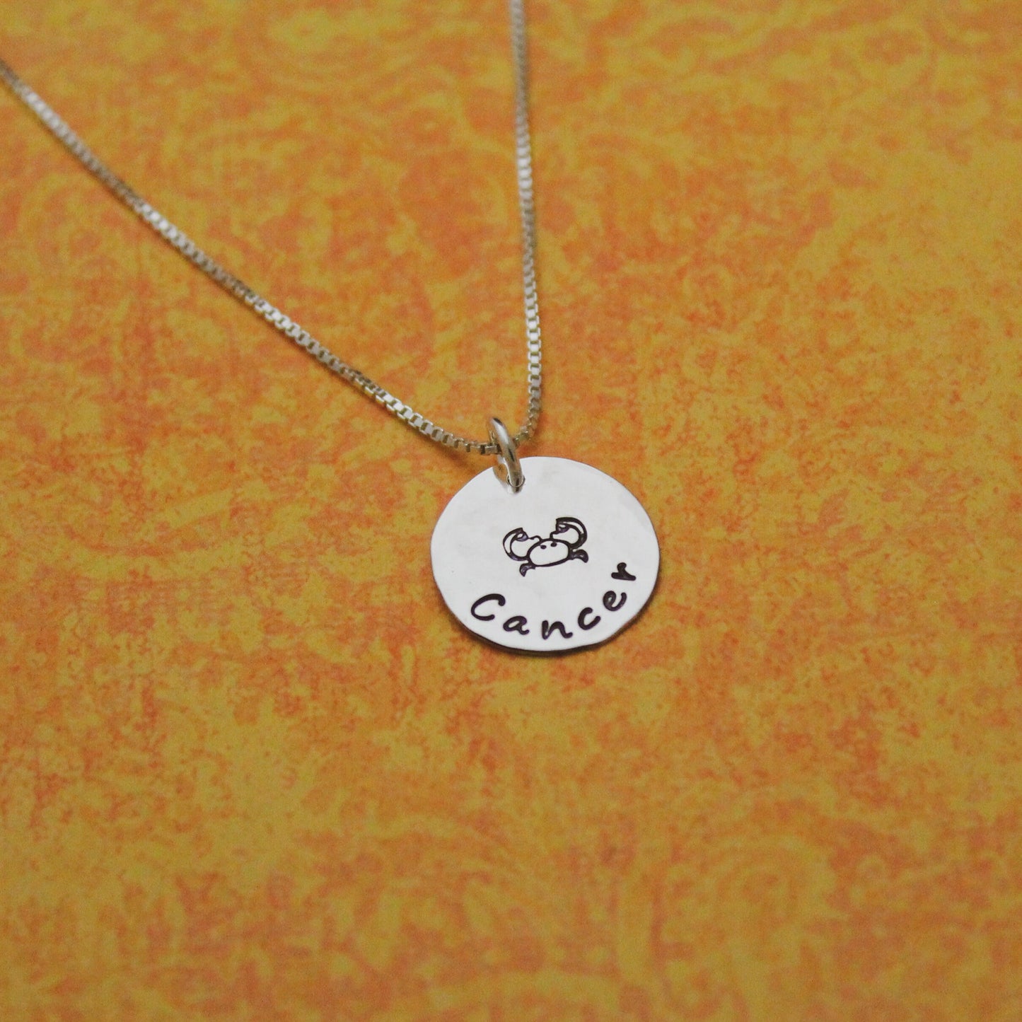 Cancer Zodiac Necklace, Sterling Silver Cancer Zodiac Necklace, Cute Boho Gift, Cancer Birthday Jewelry, Zodiac Sign Birthday Gift for Her