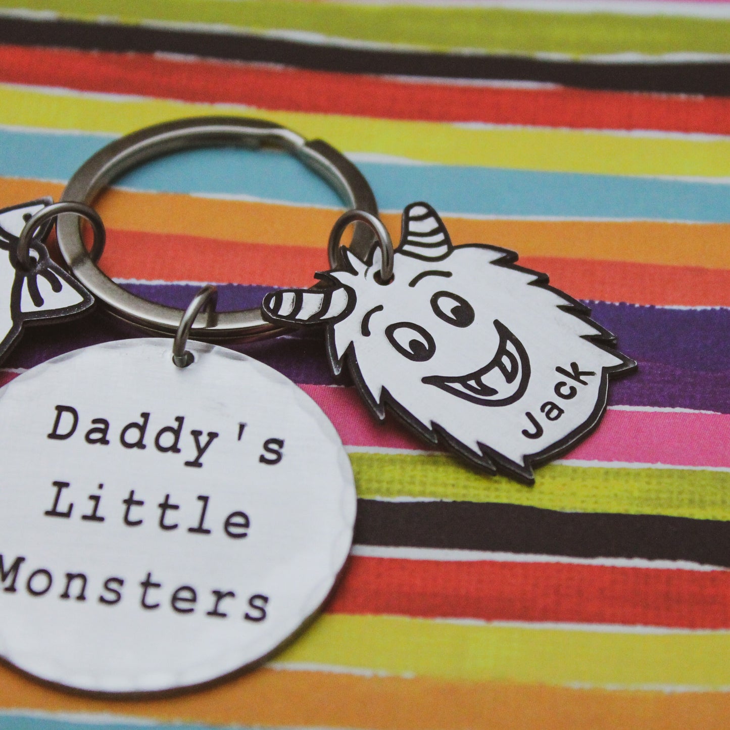 Daddy's Little Monsters Keychain, Monster Keychain, Father's Day Gift, Gift for Him, Dad's Monsters Keychain, Grandfather Gift, Monster Gift