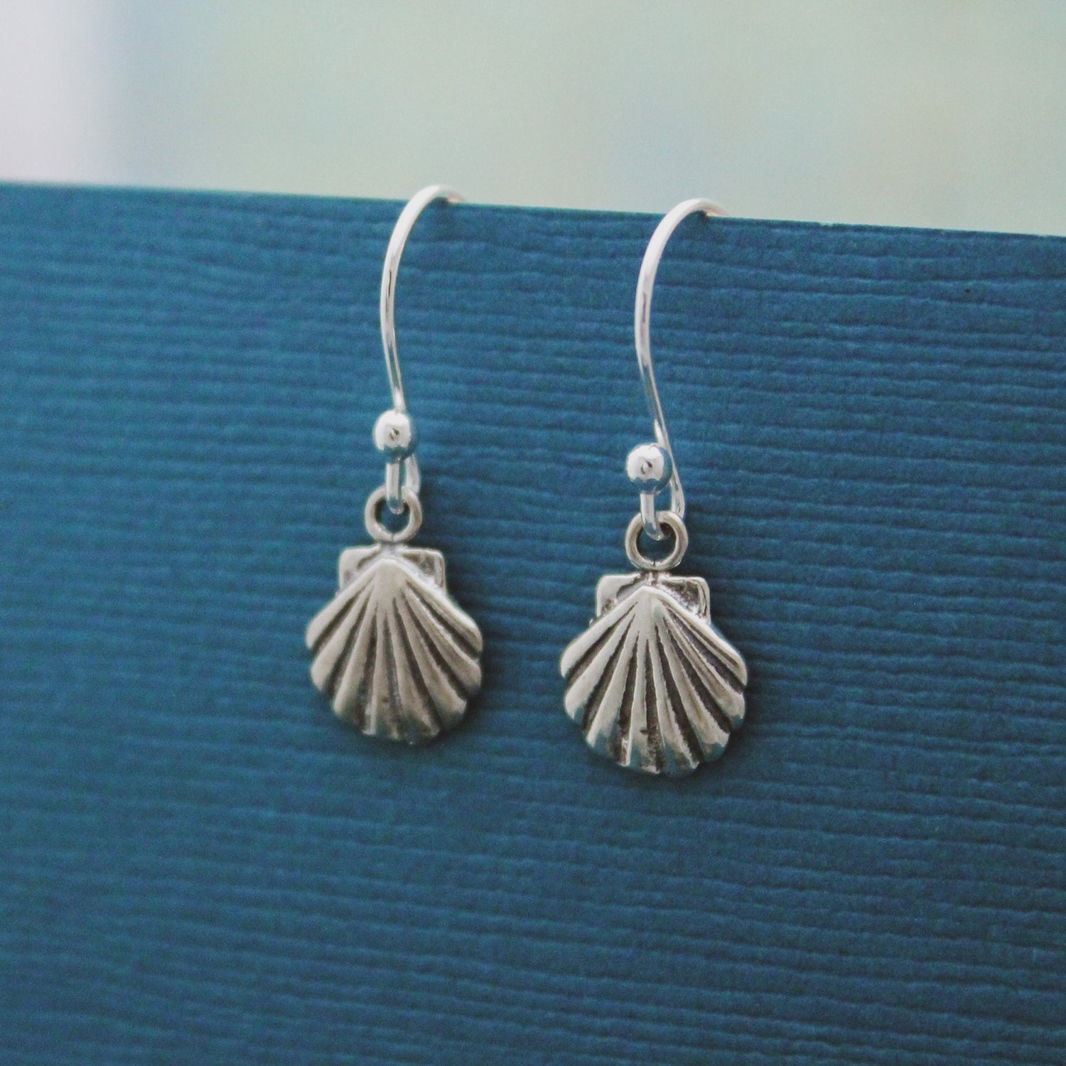 Cute Sea Shell Earrings, Sterling Silver Shell Beach Jewelry, Sea Shell Jewelry, Sterling Silver Sea Shell Shore Jewelry Gift, Gifts for Her