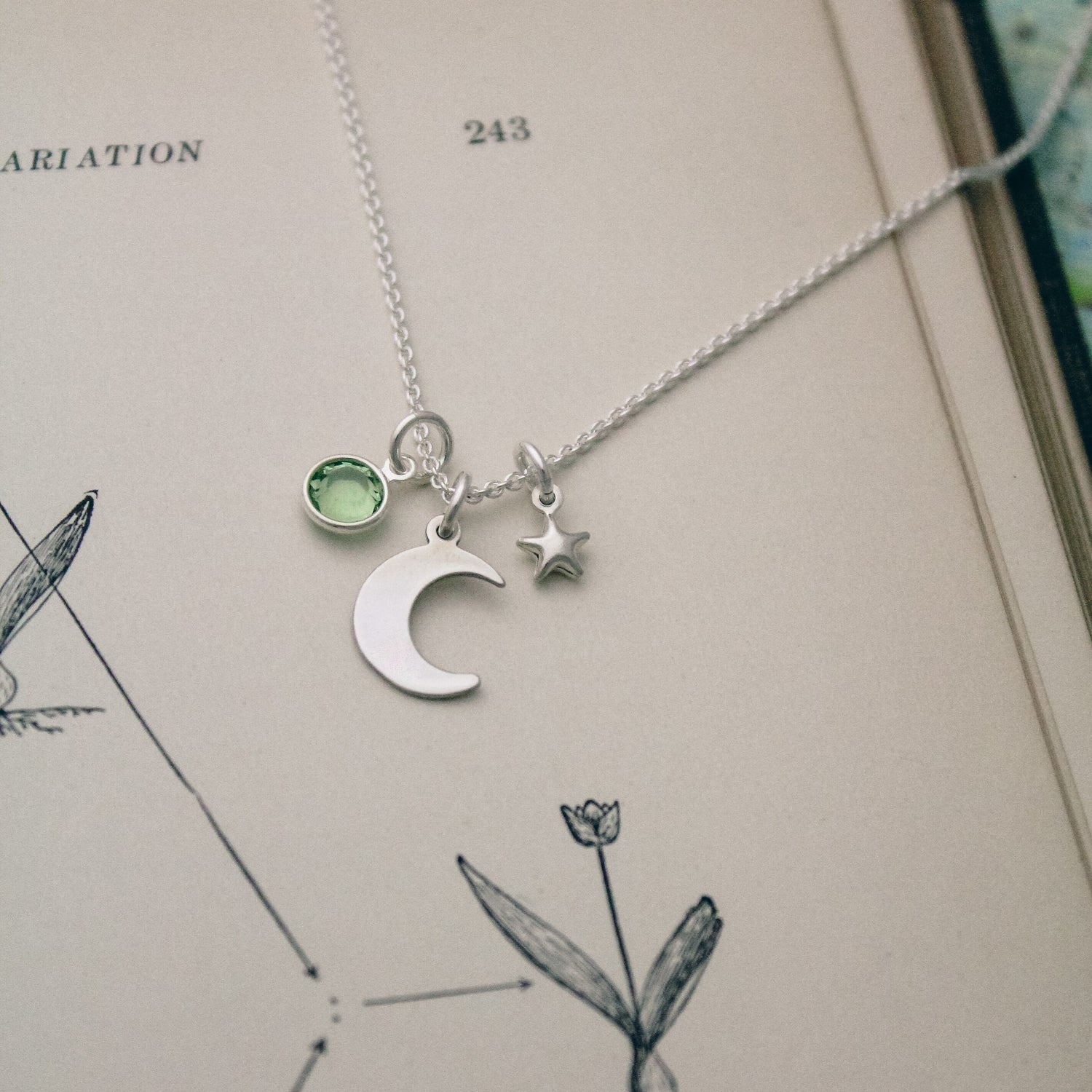 Sterling Silver Moon & Star Celestial Necklace, Crescent Moon Star Necklace, Silver Moon And Stars Necklace, Gift for Her, Celestial Jewelry