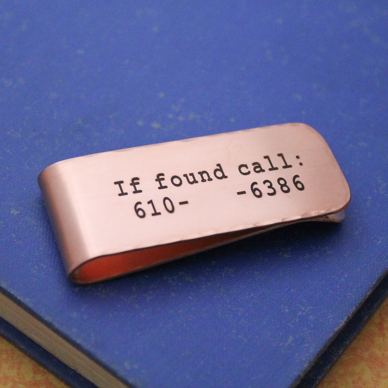 If Found Call Money Clip, Wife's Cell Phone Number Funny Money Clip, Daddy or Grandfather Money Clip Copper Engraved Personalized Gift