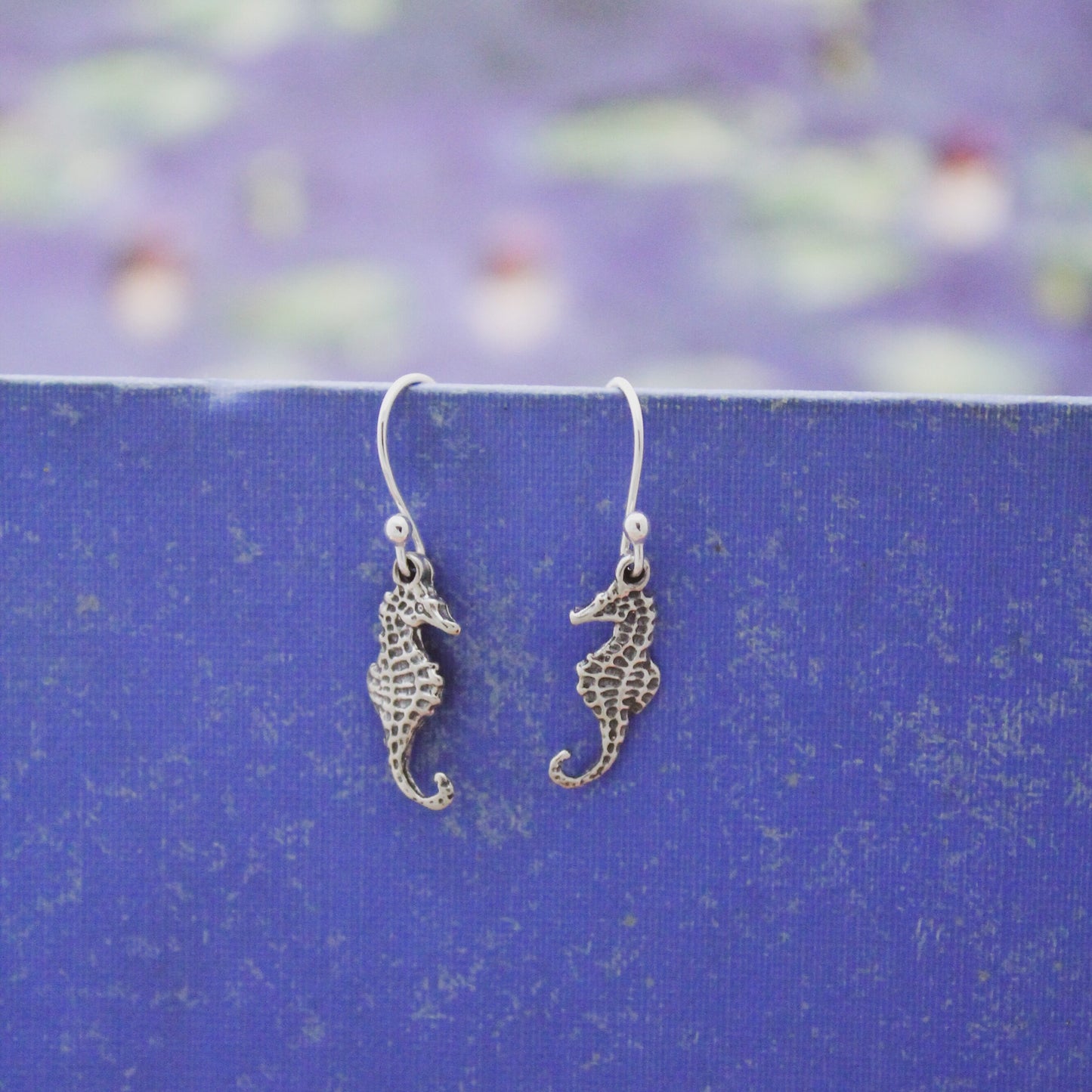 Cute Seahorse Earrings, Sterling Silver Seahorse Beach Jewelry, Marine Life Jewelry, Sterling Silver Shore Jewelry Gift, Gifts for Her