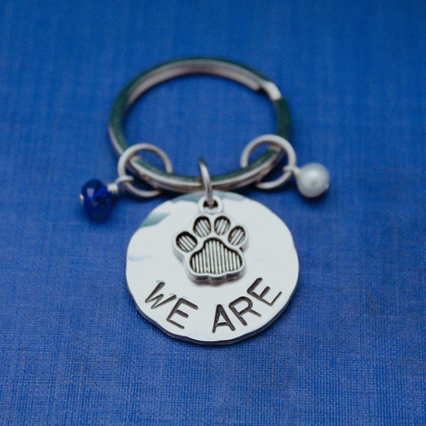 We Are Keychain, Penn State Keychain, Nittany Lions Gift, PSU Grad Gift, Graduation Gift for Penn State, Hand Stamped Jewelry