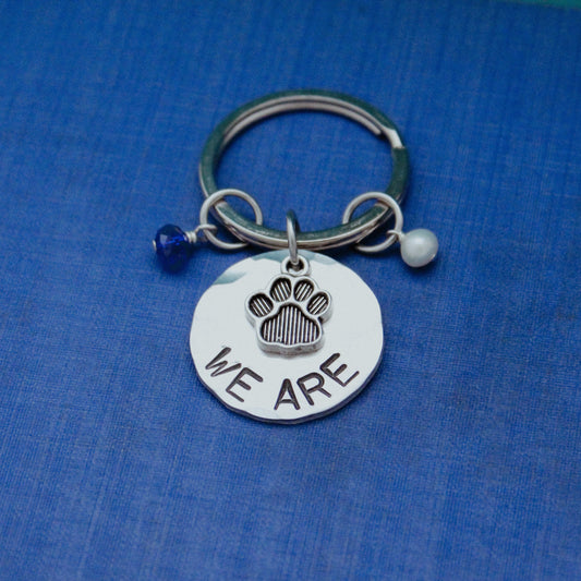 We Are Keychain, Penn State Keychain, Nittany Lions Gift, PSU Grad Gift, Graduation Gift for Penn State, Hand Stamped Jewelry