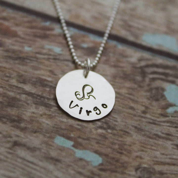 Virgo Zodiac Necklace, Sterling Silver Virgo Zodiac Necklace, Cute Boho Gift, Virgo Birthday Jewelry, Zodiac Sign Birthday Gift, Virgo Gift