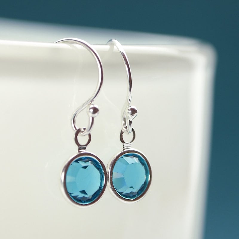 Sterling Silver Birthstone, Pearl, Shell or Sea Glass Earrings